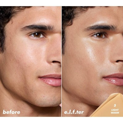 e.l.f. Halo Glow Skin Tint Light Coverage Foundation Mineral SPF 50 5 Light Warm 1 fl oz - Imperfect Box