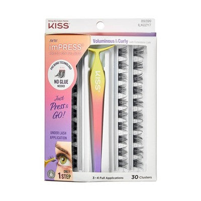 KISS-Products-imPRESS-Press-On-Falsies-Eyelash-Clusters-Kit-Voluminous-&-Curly-31ct-New-False-Eyelashes