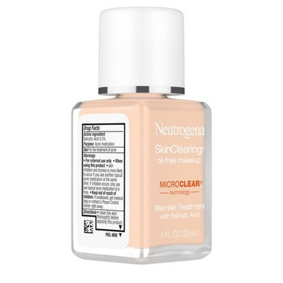 Neutrogena Skin Clearing Oil-Free Liquid Foundation 40 Nude 1 fl oz - Imperfect Container