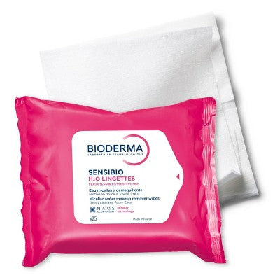 Bioderma Sensibio H2O Facial Cleansing Wipes 25ct 2-Pack
