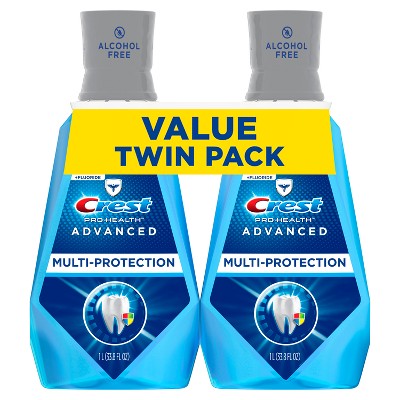 Crest Pro-Health Advanced Multi-Protection Alcohol-Free Mouthwash 1L 2-Pack