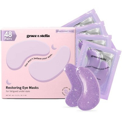 Grace-&-Stella-Restoring-Under-Eye-Masks-Purple-48ct-Skin-Care-Masks-&-Peels