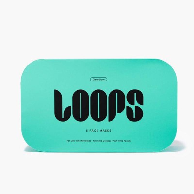 Loops-Clean-Slate-Facial-Mask-5ct-5.29oz-Skin-Care-Masks-&-Peels