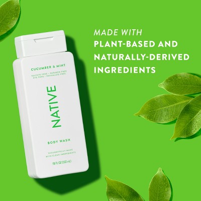 Native Body Wash for Women & Men Cucumber & Mint Sulfate Free 8 fl oz