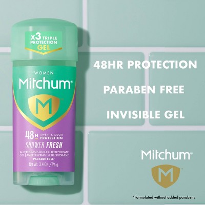 Mitchum Triple Odor Defense Gel Deodorant Shower Fresh 3.4oz 2-Pack