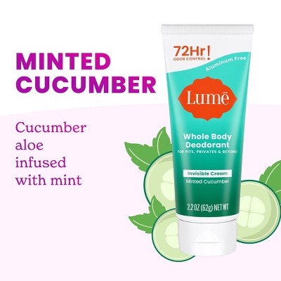 Lume Cream Deodorant Tube Minted Cucumber 2.2oz