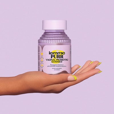 Lemme Purr Vaginal Probiotic Gummies Vitamin C Pineapple Flavored 60ct - Imperfect Container