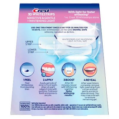 Crest 3DWhitestrips Sensitive + LED Light At-Home Whitening Kit