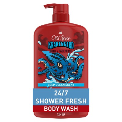 Old Spice Krakengard Body+Face Wash Deep Ocean Scent 33.4 fl