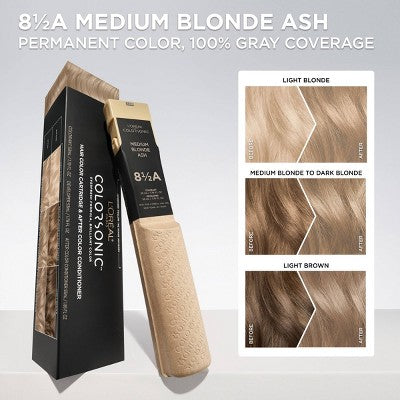 L'Oreal Paris Colorsonic Permanent Hair Color Medium Blonde Ash 8.5A - Imperfect Box