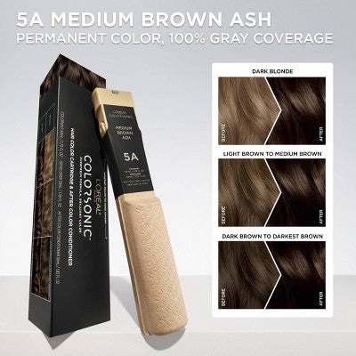 L'Oreal Paris Colorsonic Permanent Hair Color Cartridge Medium Brown Ash 5A - Imperfect Box