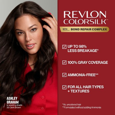 Revlon ColorSilk Permanent Hair Color with Bond Repair Complex 41 Medium Brown 4.4 fl oz
