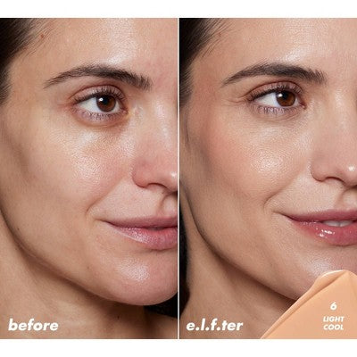 e.l.f. Halo Glow Skin Tint Foundation Mineral SPF 50 6 Light Cool 1 fl oz - Imperfect Box