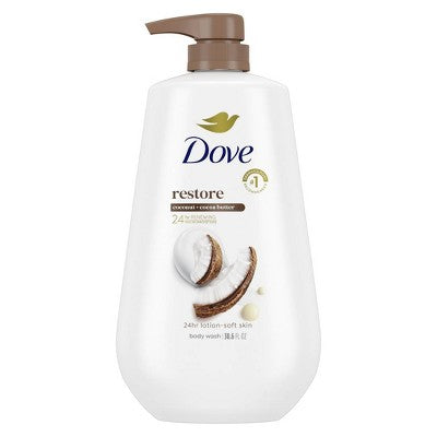 Dove Restore Body Wash Pump Coconut & Cocoa Butter 30.6 fl oz
