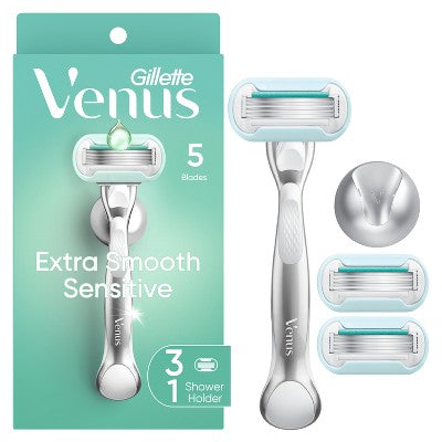 Venus Extra Smooth Sensitive Value Pack Women's Razor + 3 Razor Blade Refills - Imperfect Box