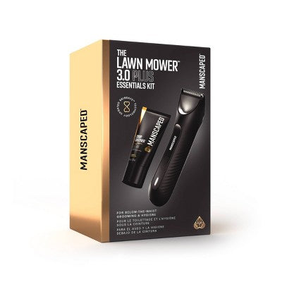 MANSCAPED The Lawn Mower 3.0 Plus Essentials Shaving Kit, SkinSafe Electric Groin and Body Hair Trimmer, Men's Grooming Gift Set - Imperfect Box