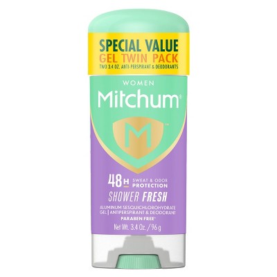 Mitchum Triple Odor Defense Gel Deodorant Shower Fresh 3.4oz 2-Pack