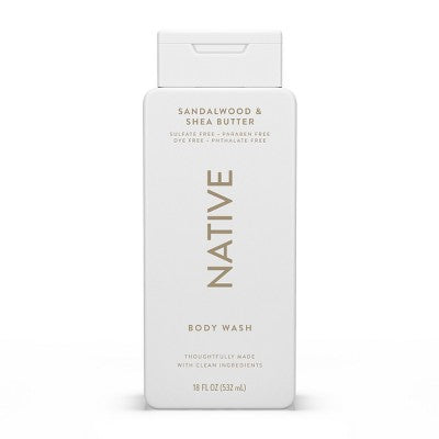 Native Body Wash for Men & Women Sandalwood & Shea Butter 18 fl oz