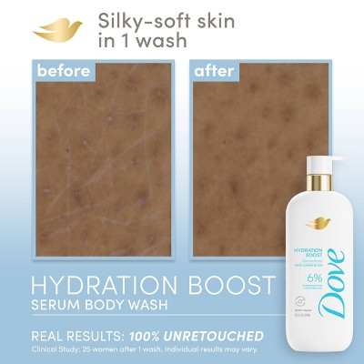 Dove Hydration Boost Serum Body Wash Drenches Dry Skin with 6% Hydrating Serum with Hyaluronic Acid 18.5 fl oz - New