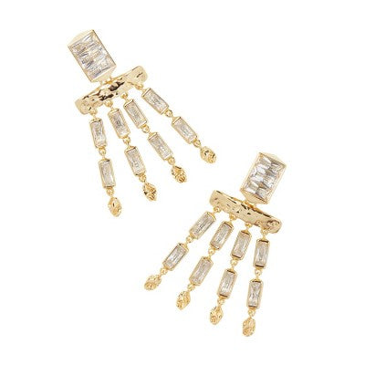 Kendra Scott Jessa Crystal 14K Gold Over Brass Tassel Earrings