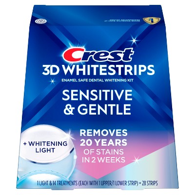 Crest 3DWhitestrips Sensitive + LED Light At-Home Whitening Kit