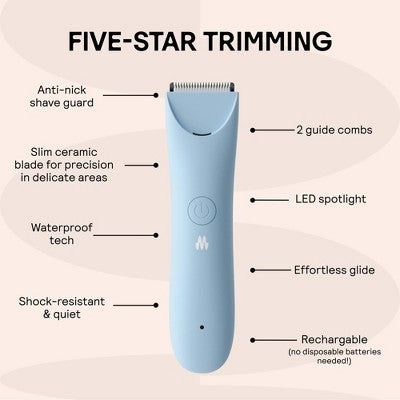 Meridian Slimmer Precision Pubic and Body Hair Trimmer - Sky Blue