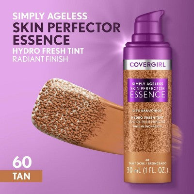 COVERGIRL Simply Ageless Skin Perfector Essence Foundation 60 Tan 1 fl oz - New