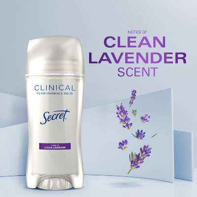 Secret Clinical Invisible Solid Antiperspirant & Deodorant Clean Lavender 2.6oz