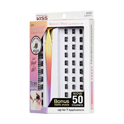 KISS Products imPRESS Press-On Self Adhesive Eyelashes Natural & Wispy 50ct - New
