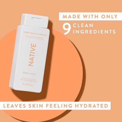 Native Body Wash Sweet Peach & Nectar Sulfate Free 18 fl oz