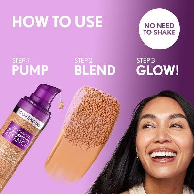 COVERGIRL Simply Ageless Skin Perfector Essence Foundation 75 Rich Deep 1 fl oz - New