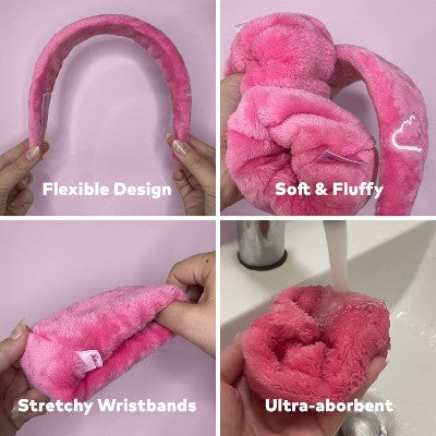 MakeUp Eraser Drip Eraser Headband and Wrist Guards 3ct