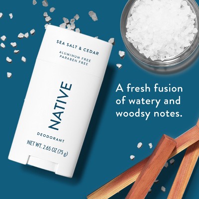 Native Solid Deodorant for Men & Women Sea Salt & Cedar 2.65oz