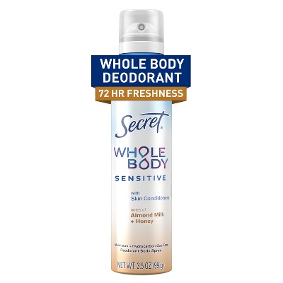 Secret Whole Body Deodorant Spray Almond Honey 3.5oz