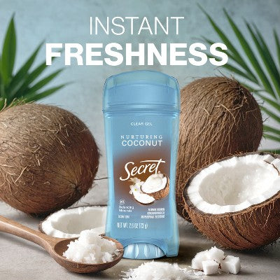 Secret Fresh Clear Gel Antiperspirant & Deodorant Coconut Scent 2.6oz
