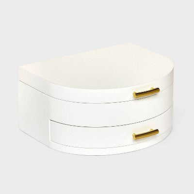 Half Crescent Lacquer Organizer Jewelry Box - A New Day