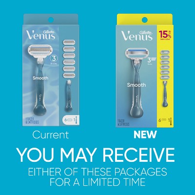 Venus Smooth Razor Handle + 6 Blade Refills - Missing Box
