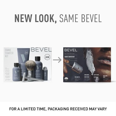 Bevel Men's Shave Kit Safety Razor and Brush with 40 Blades