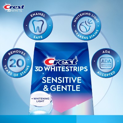 Crest 3DWhitestrips Sensitive + LED Light At-Home Whitening Kit