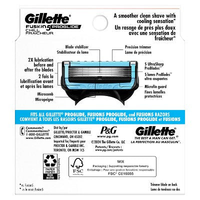 Gillette ProGlide Chill Razor Refills for Men 8 Blade Refills