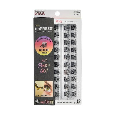 KISS-Products-imPRESS-Press-On-Self-Adhesive-Eyelashes-Refill-Wispy-30ct-New-False-Eyelashes