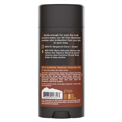 Every Man Jack All Over Solid Deodorant Fresh Citrus 2.6oz