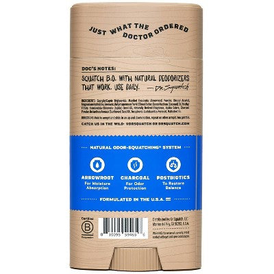 DR. SQUATCH Men's Natural Solid Deodorant Fresh Falls 2.65oz - Imperfect Container