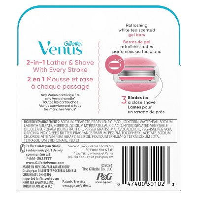 Venus Comfortglide White Tea Women's Razor Blade Refills 4ct