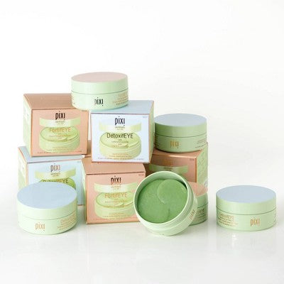 Pixi DetoxifEYE Hydrating and Depuffing Eye Patches with Caffeine and Cucumber 60ct - Imperfect Box