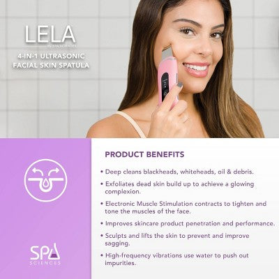Spa Sciences LELA Ultrasonic Skin Scrubber Spatula Pink - Imperfect Box