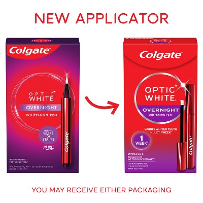 Colgate Optic White Overnight Teeth Whitening Pen Gel 0.08 fl oz/21 - Imperfect Box