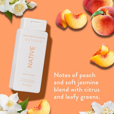 Native Body Wash Sweet Peach & Nectar Sulfate Free 18 fl oz