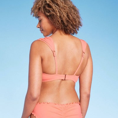 Women's Light Lift Shoulder Cap Straps Bikini Top - Shade & Shore Coral