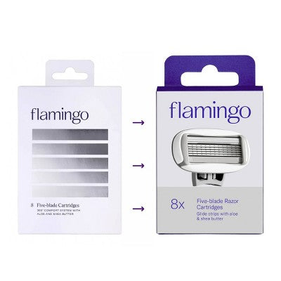 Flamingo Women's 5-Blade Razor Refills 8ct